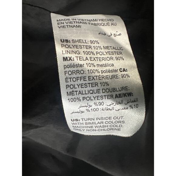 CHICO’S Black Gold Tweed Striped Metallic Long Jacket Blazer Womens Chico Size 0 - Picture 8 of 11